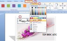 Học tin học văn phòng tại Thanh Hóa Bạn muốn thiết kế banner, thiệp mừng trên word, bạn có thể chèn chữ vào hình ảnh của bạn. Vậy